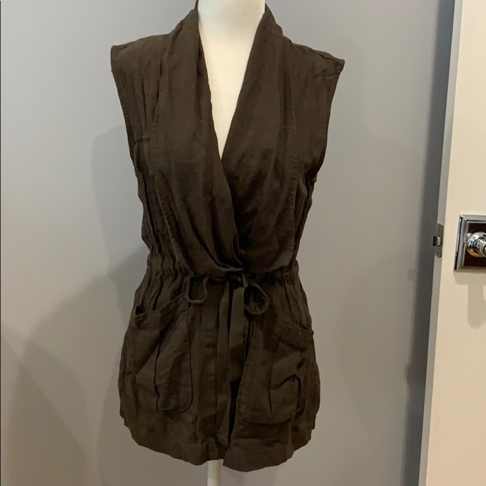 Sanctuary Wrap Vest Olive Green SZ S